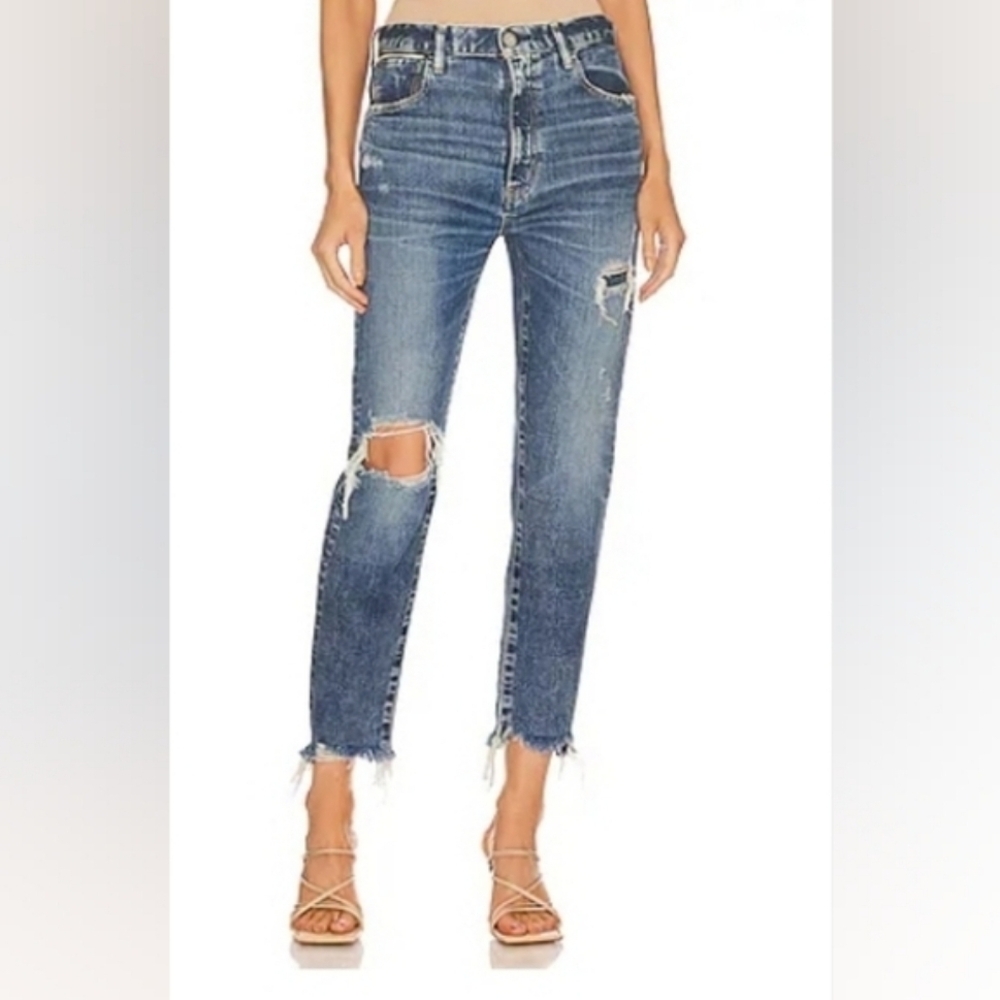 ❤️ MOUSSY VINTAGE HIGH RISE ADRIAN FRIEND STRAIGHT DISTRESSED JEANS, 12 (31)